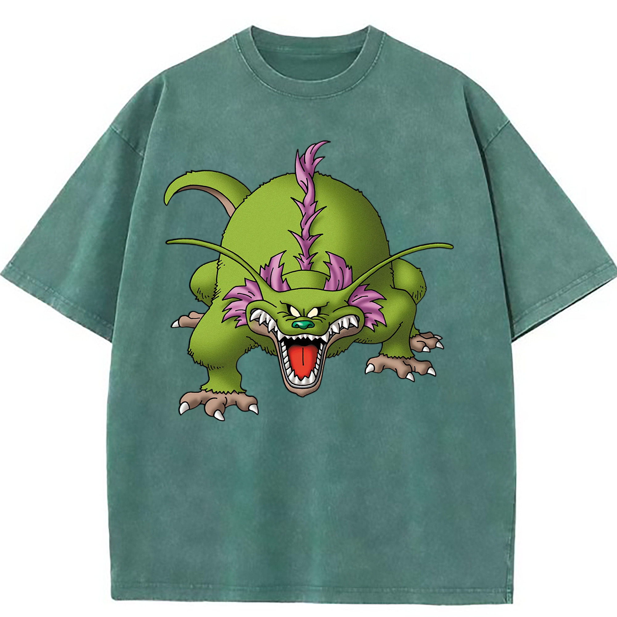 （画像用） ドラゴンクエスト Doragon Kuesuto Dragon Quest 綿100% ヴィンテージ風 半袖Tシャツ（フロントプリント）